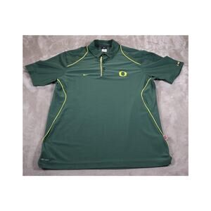 Oregon Ducks Polo Shirt Mens XL Green Nike Dri-FIT Golf Athletic Team NCAA
